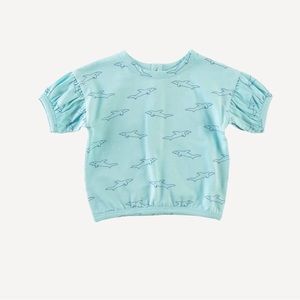 KATE QUINN SHORT SLEEVE BALLOON TEE | SHARK | ORGANIC COTTON SLUB